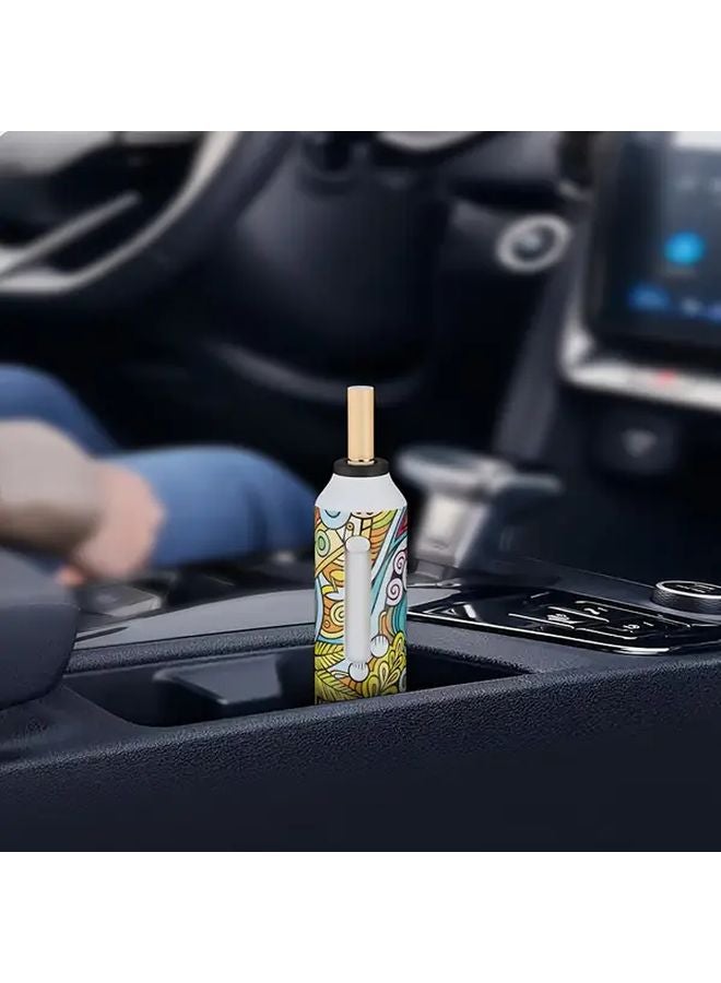 Portable Mini Car Ashtray With Anti Scatter Ash One Button Operation Color Printing - Image 2